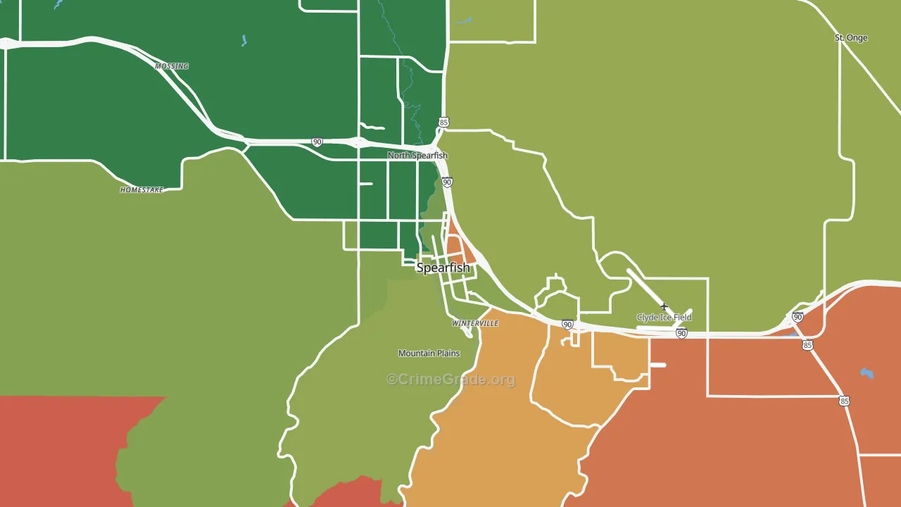 Spearfish, SD Map of Murder Rates