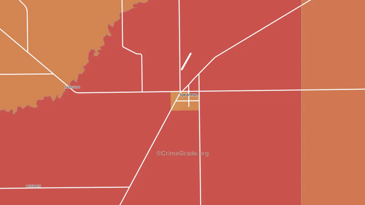 Spearman, TX Map of Murder Rates