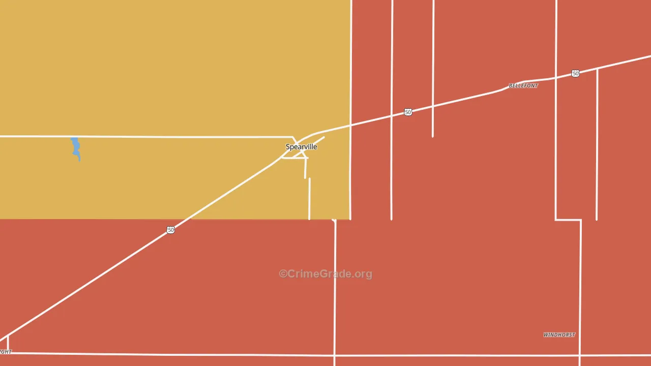 Spearville, KS Map of Murder Rates