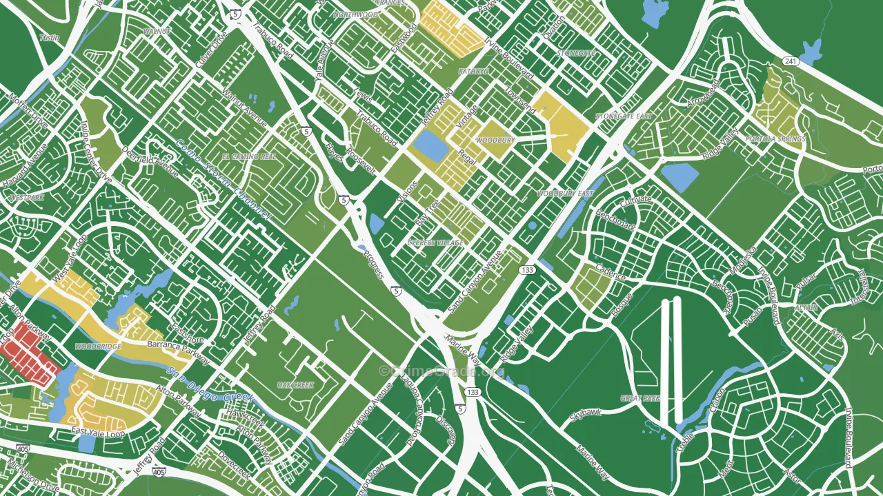 Spectrum, Irvine, CA Map of Murder Rates