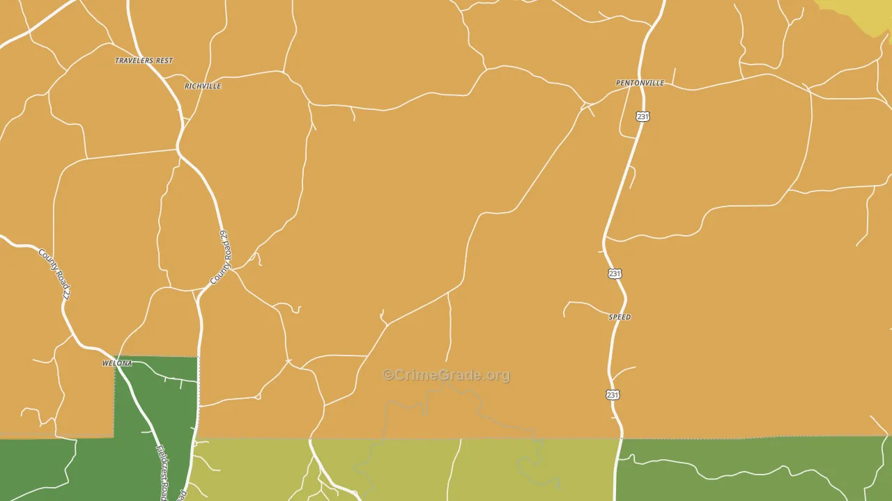 Speed, AL Map of Murder Rates