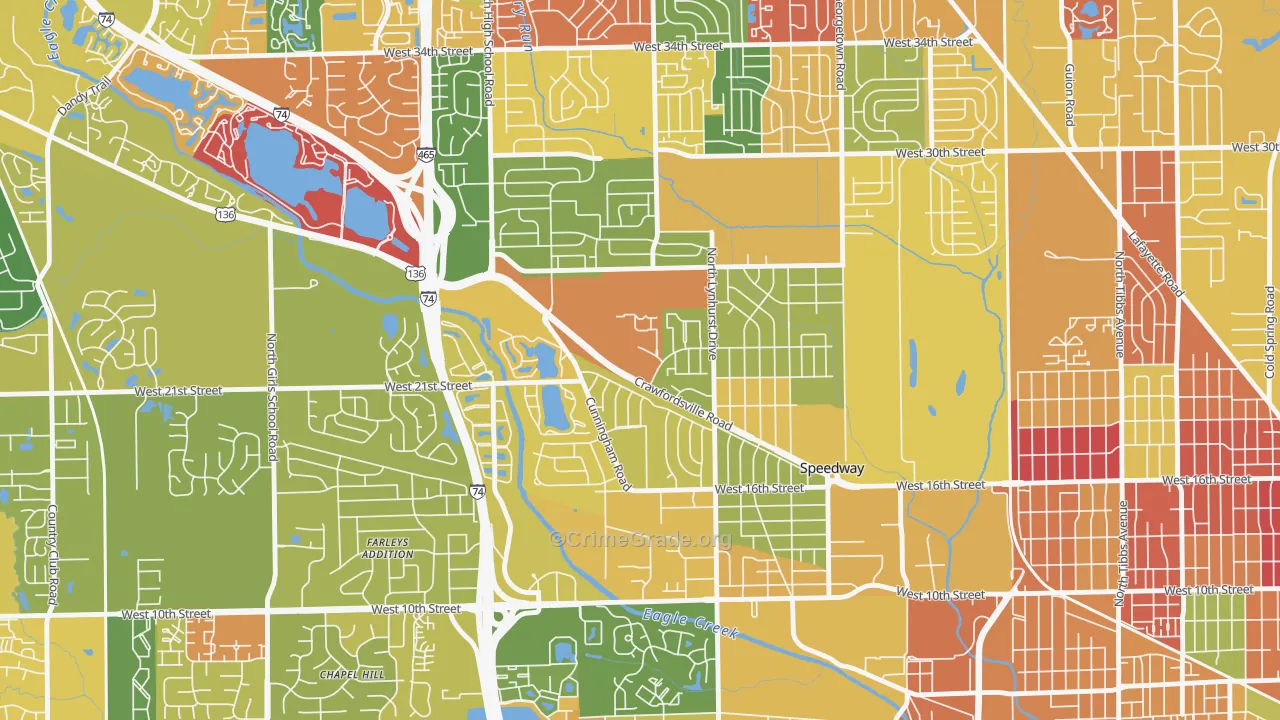 Speedway, IN Map of Murder Rates