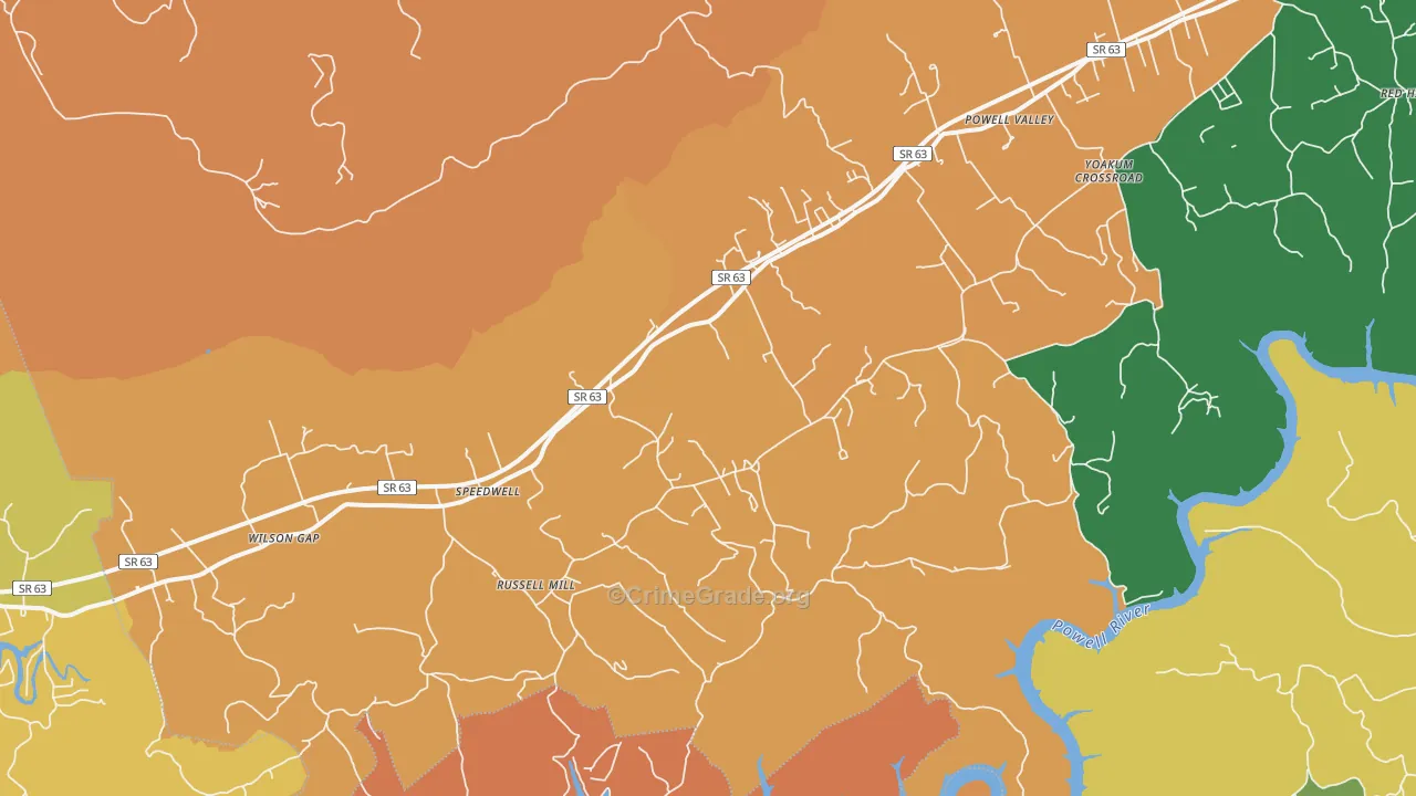 Speedwell, TN Map of Murder Rates