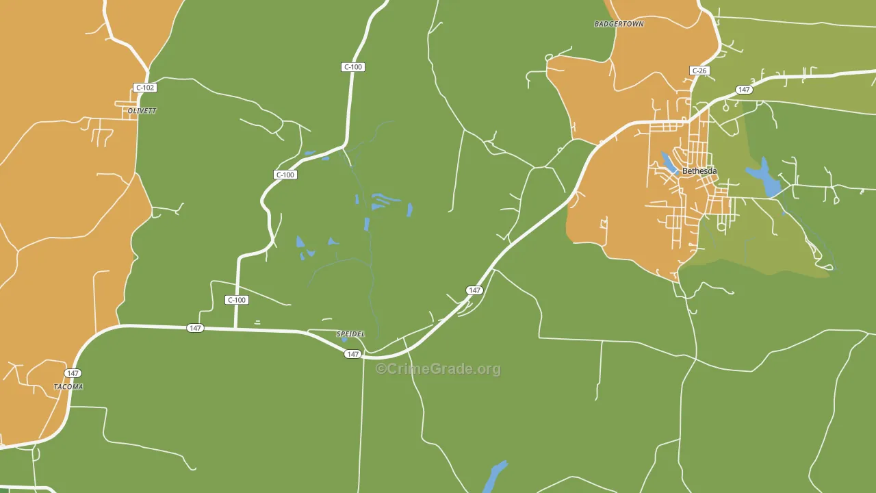Speidel, OH Map of Murder Rates