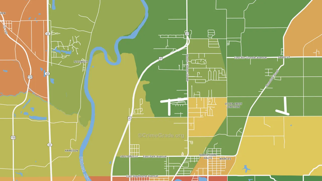 Spelterville, IN Map of Murder Rates