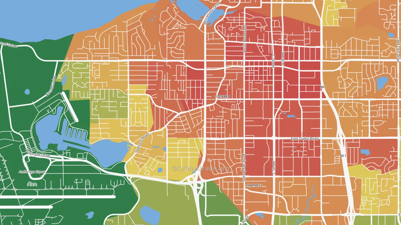 Spenard, Anchorage, AK Map of Murder Rates