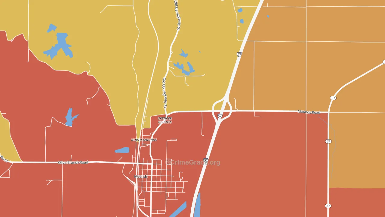 Spencer Heights, IL Map of Murder Rates