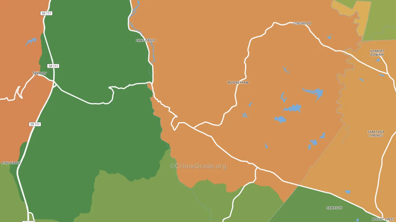 Spencer, TN Map of Murder Rates