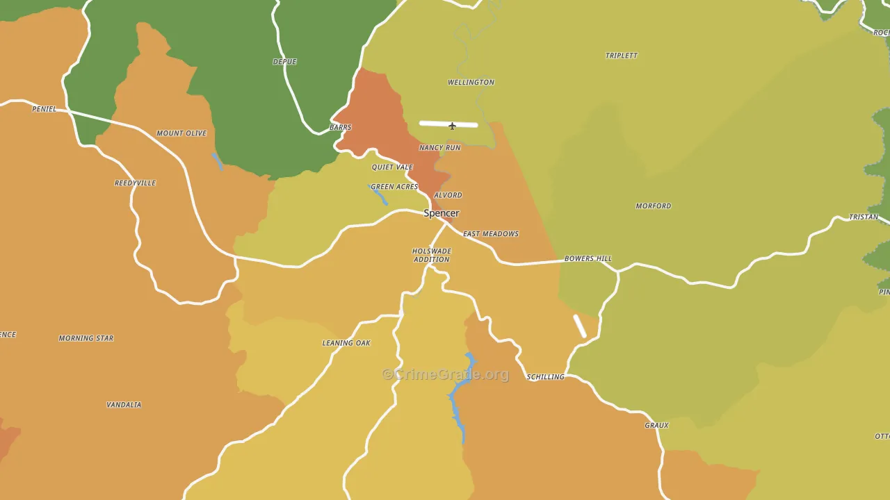 Spencer, WV Map of Murder Rates