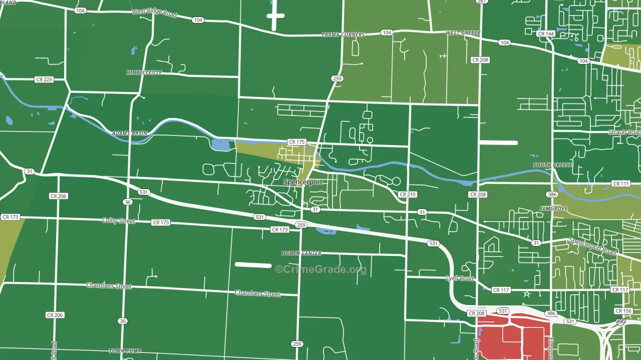 Spencerport, NY Map of Murder Rates