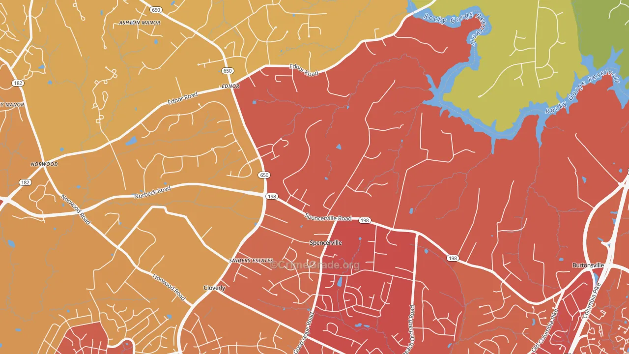 Spencerville, MD Map of Murder Rates
