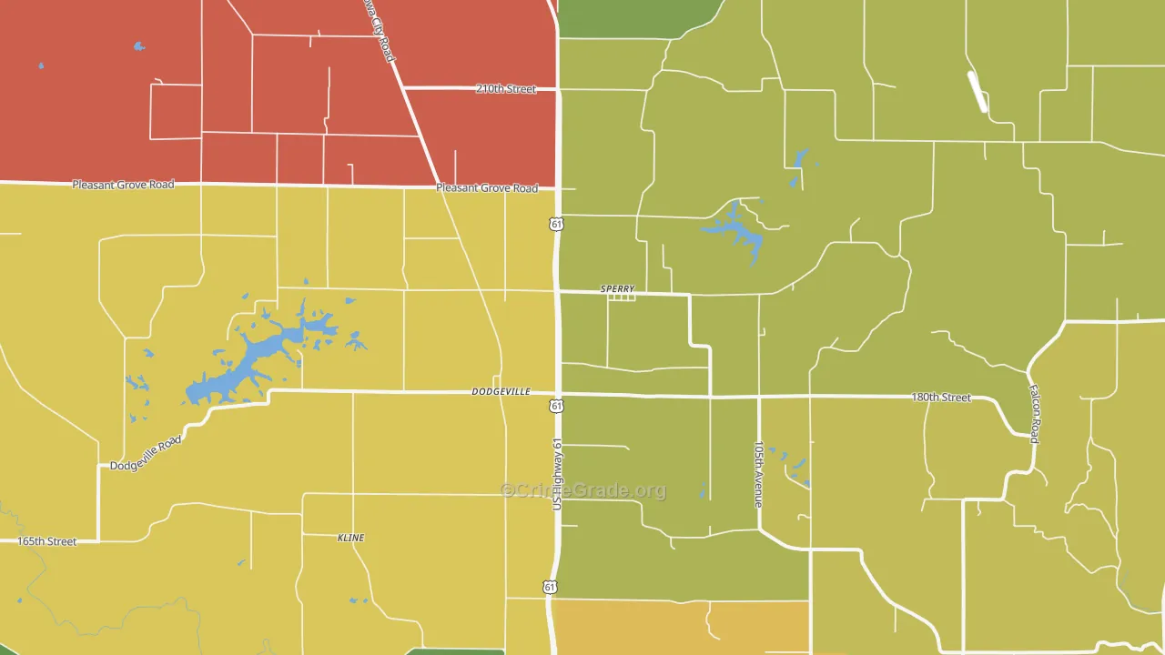Sperry, IA Map of Murder Rates