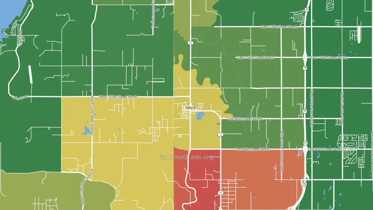 Sperry, OK Map of Murder Rates