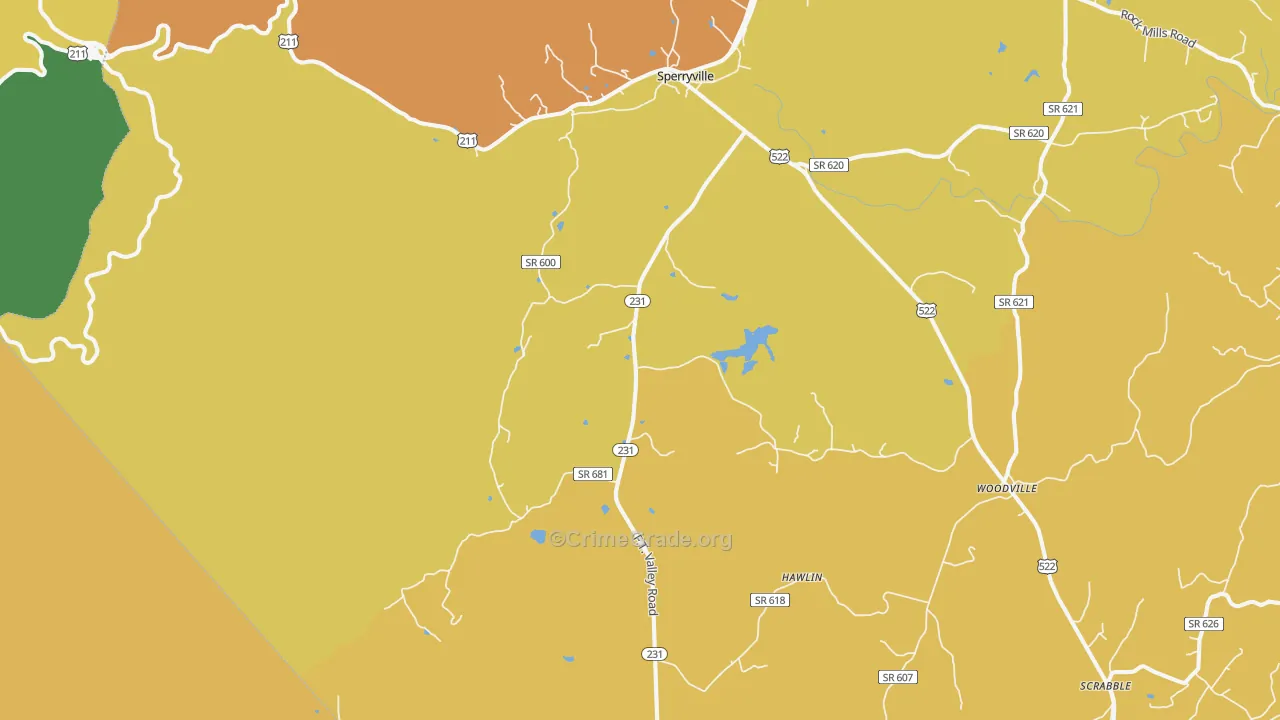 Sperryville, VA Map of Murder Rates
