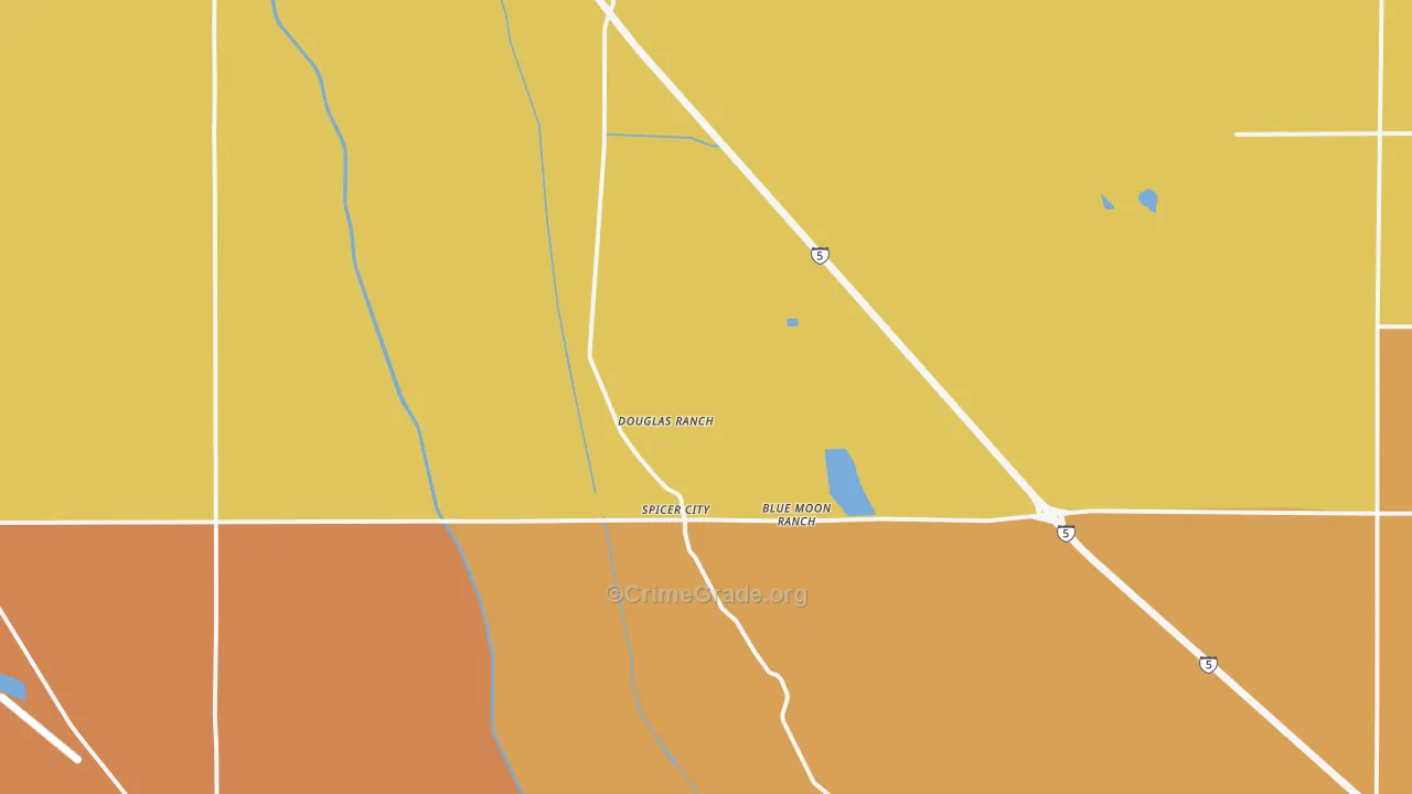 Spicer City, CA Map of Murder Rates