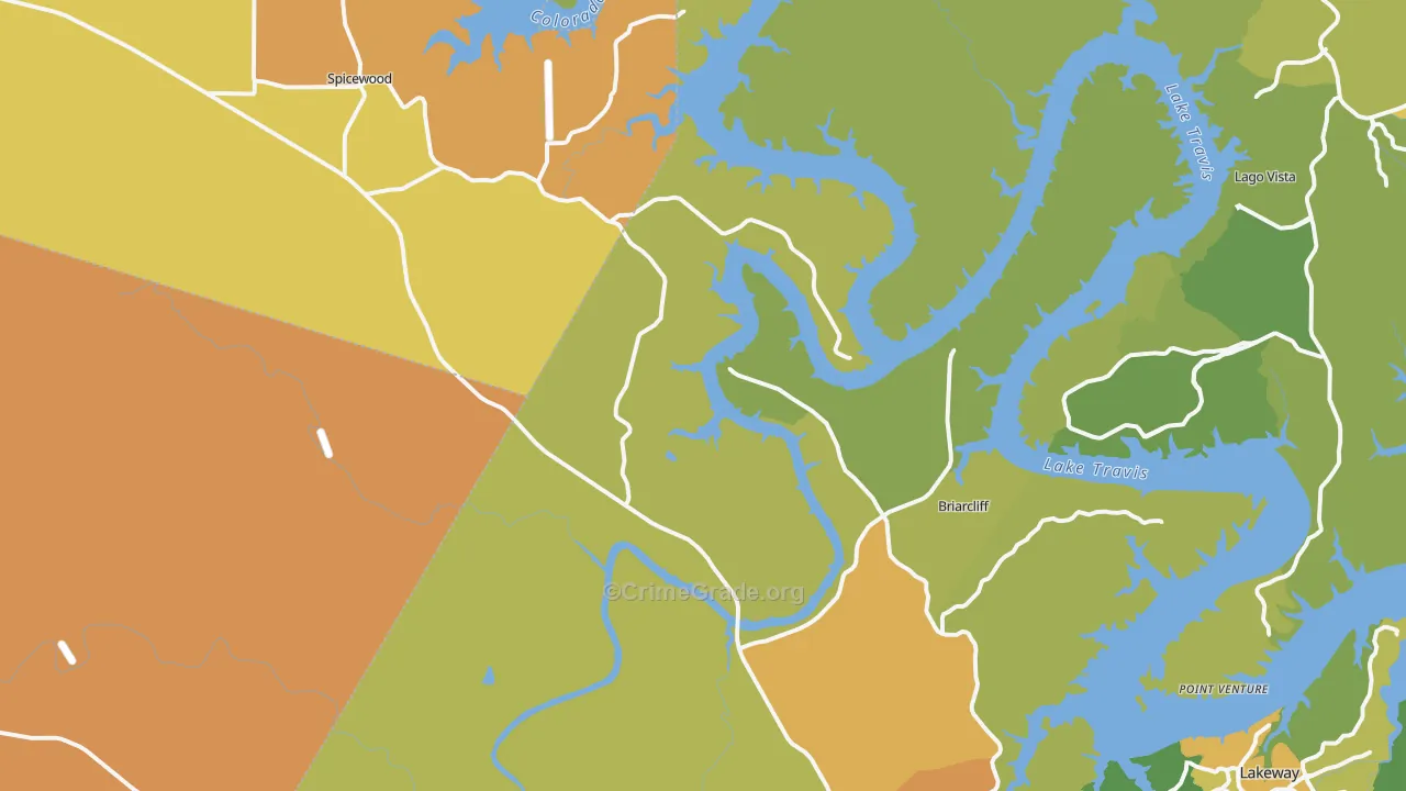 Spicewood, TX Map of Murder Rates