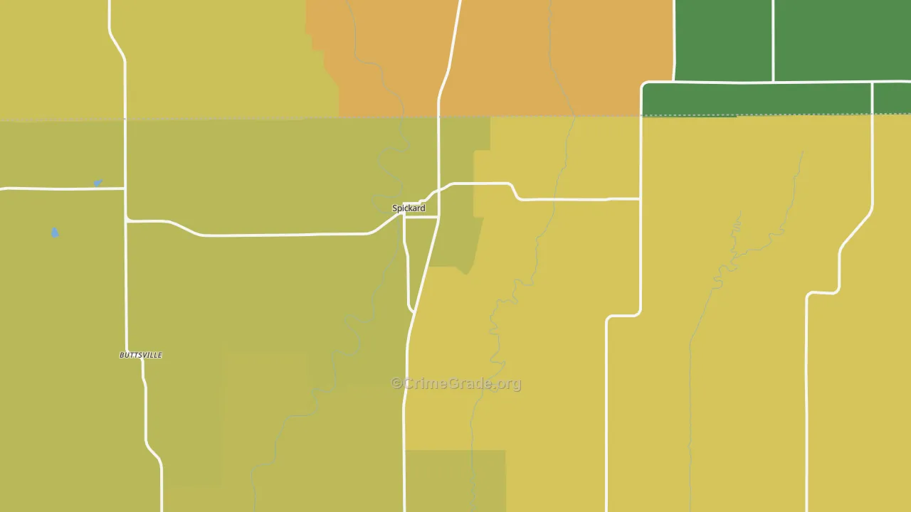 Spickard, MO Map of Murder Rates