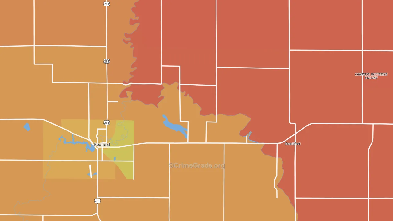 Spink County, SD Map of Murder Rates