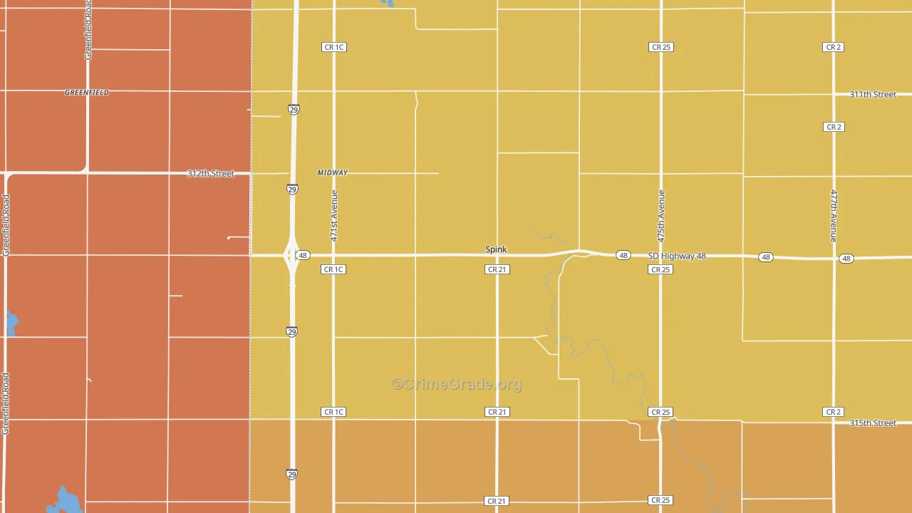 Spink, SD Map of Murder Rates