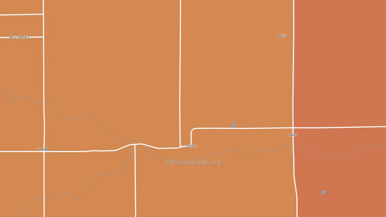 Spivey, KS Map of Murder Rates