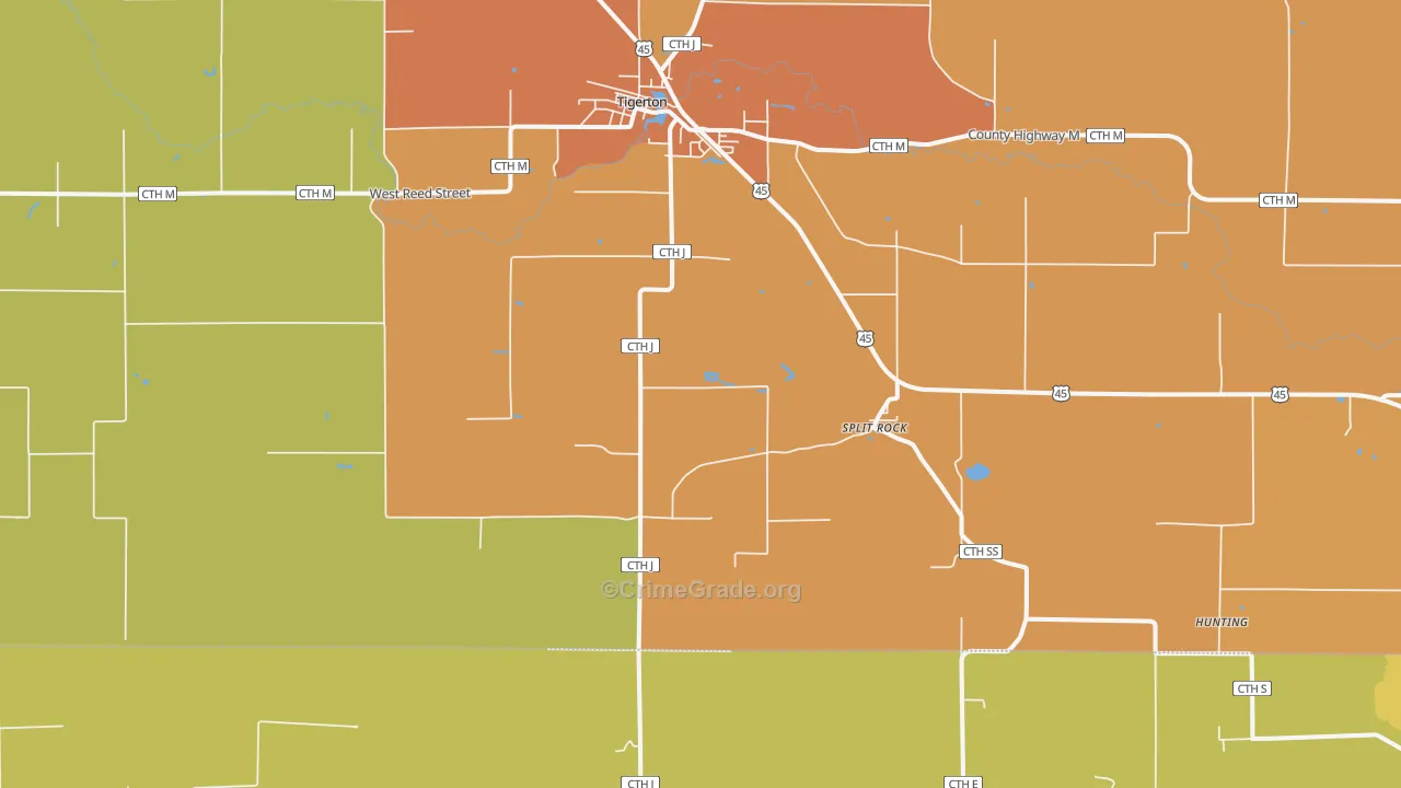 Split Rock, WI Map of Murder Rates
