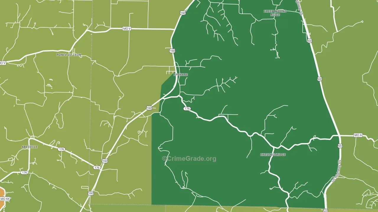 Spokane, MO Map of Murder Rates