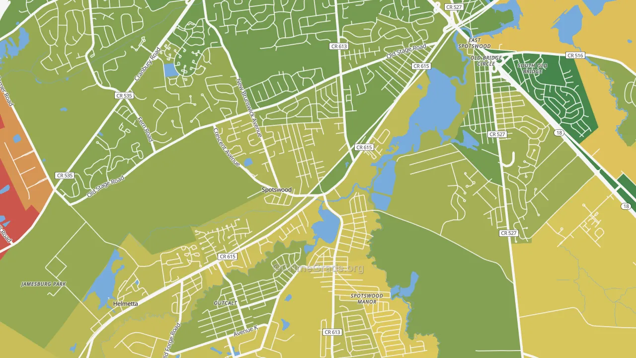 Spotswood, NJ Map of Murder Rates