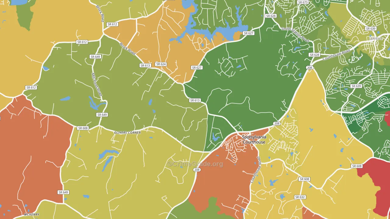 Spotsylvania Courthouse, VA Map of Murder Rates