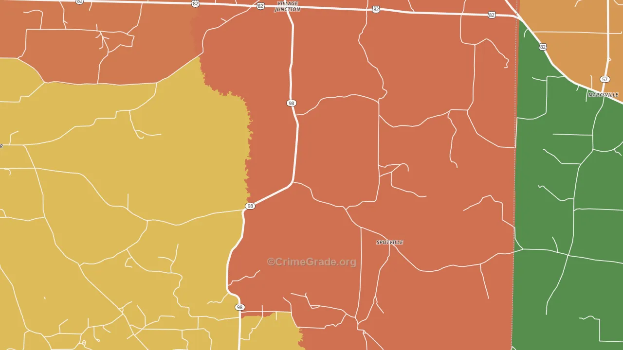 Spotville, AR Map of Murder Rates