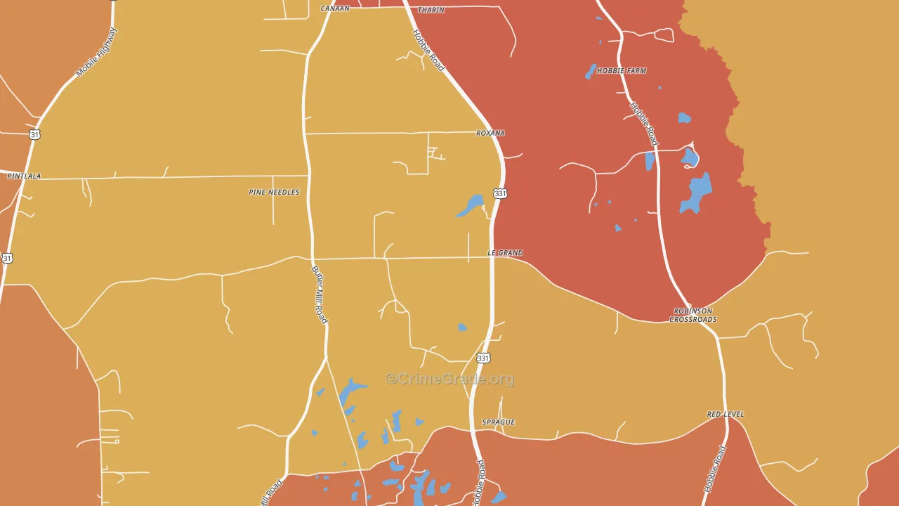 Sprague, AL Map of Murder Rates