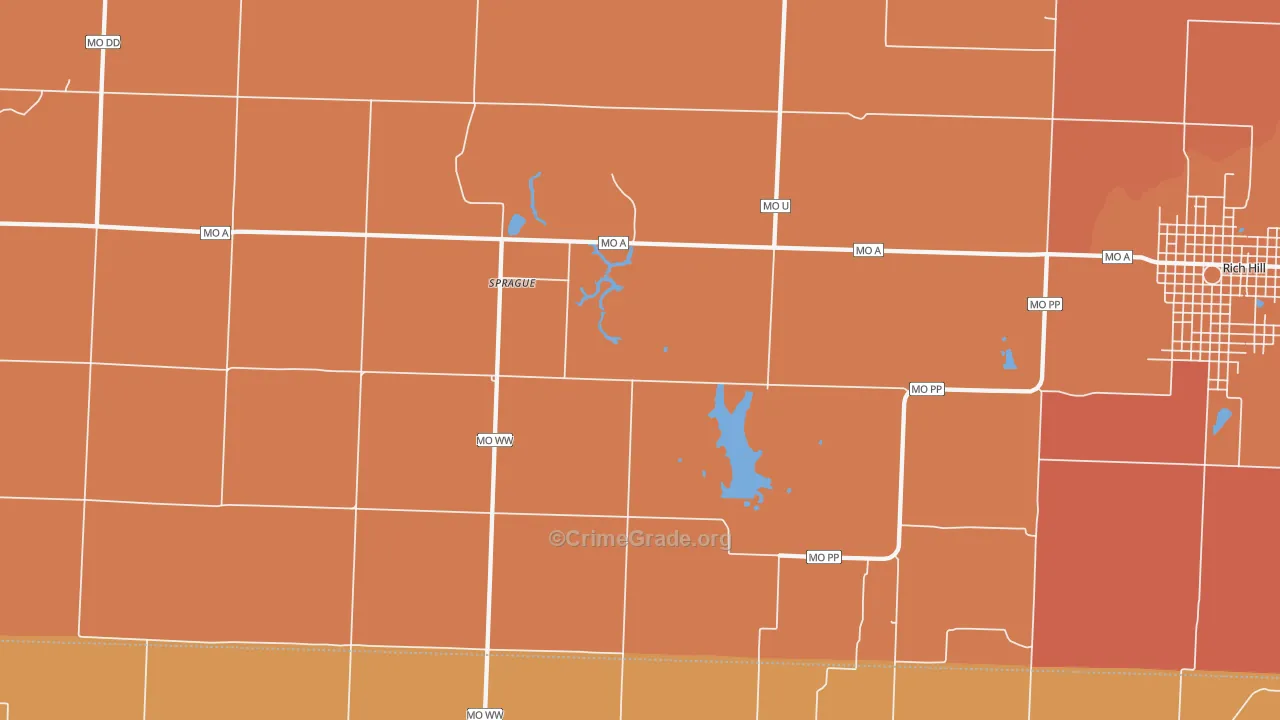 Sprague, MO Map of Murder Rates