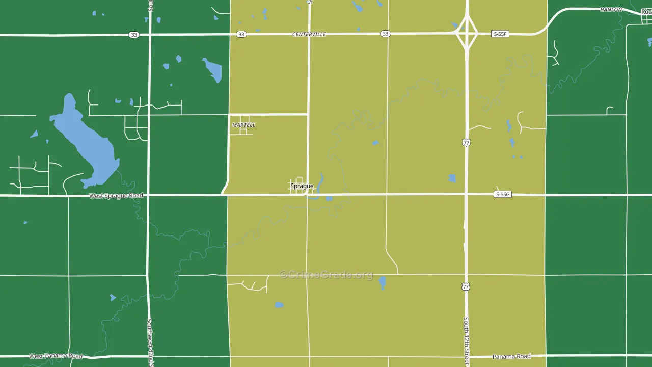 Sprague, NE Map of Murder Rates