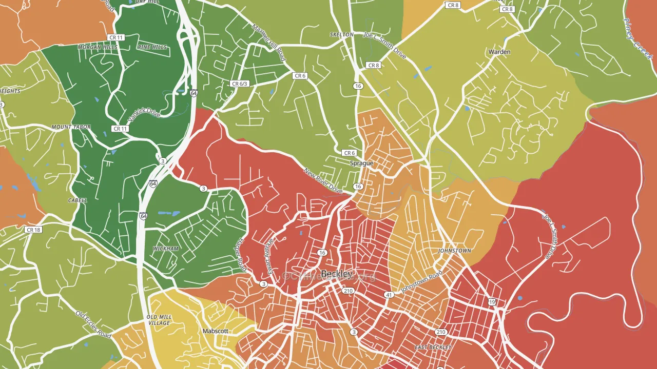 Sprague, WV Map of Murder Rates