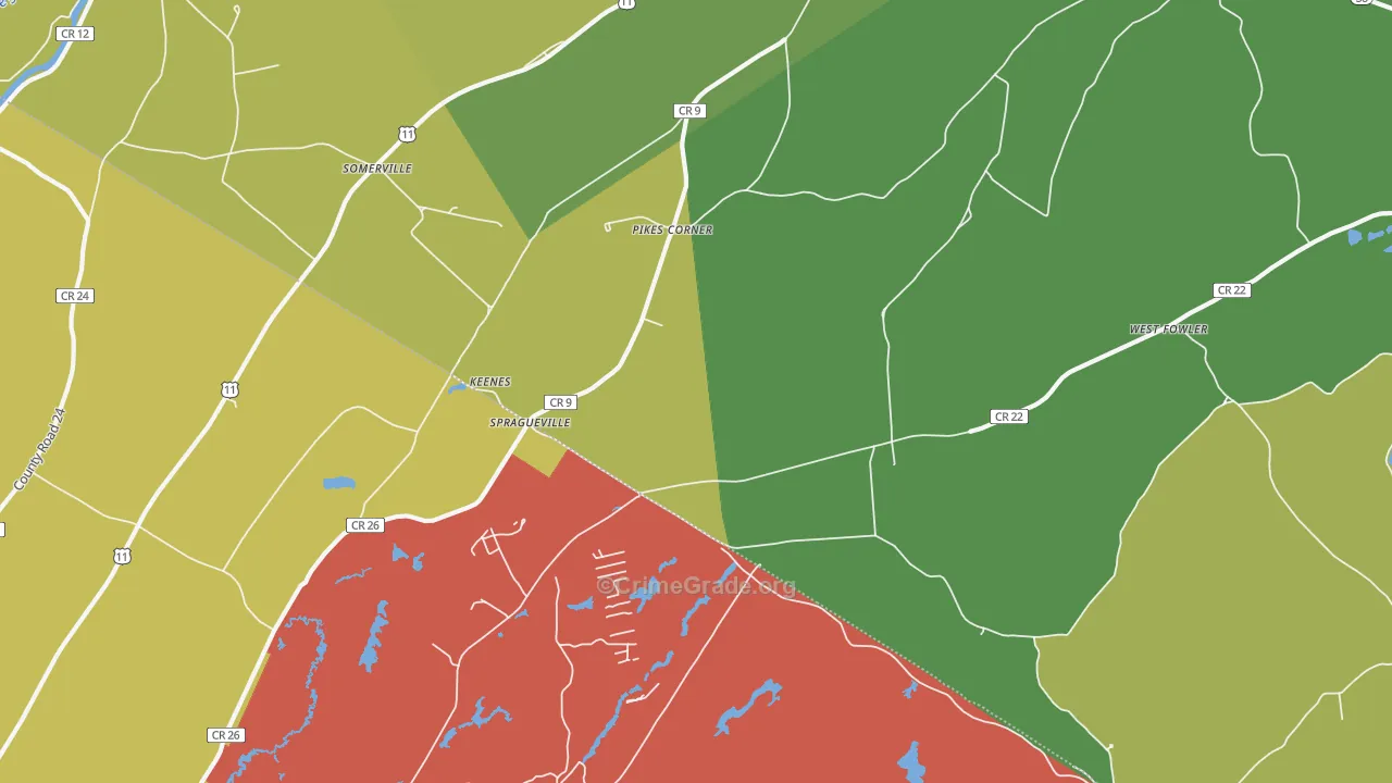 Spragueville, NY Map of Murder Rates