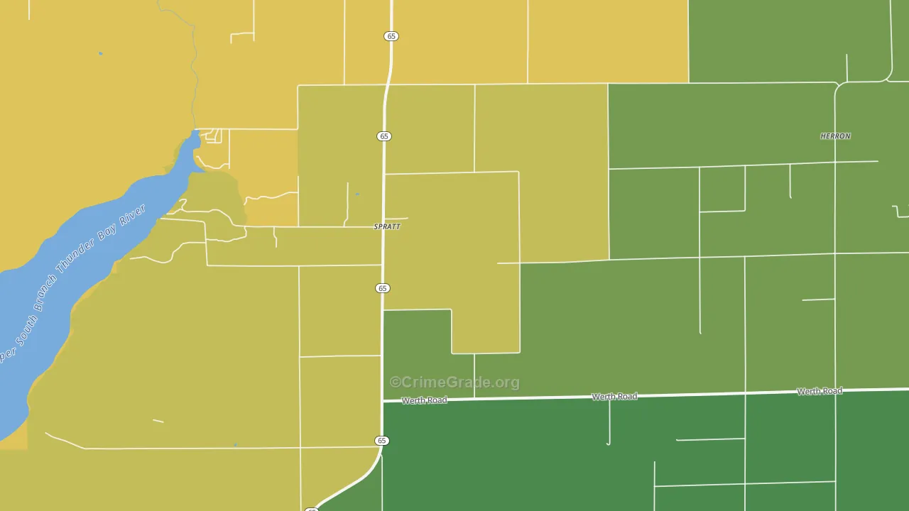 Spratt, MI Map of Murder Rates