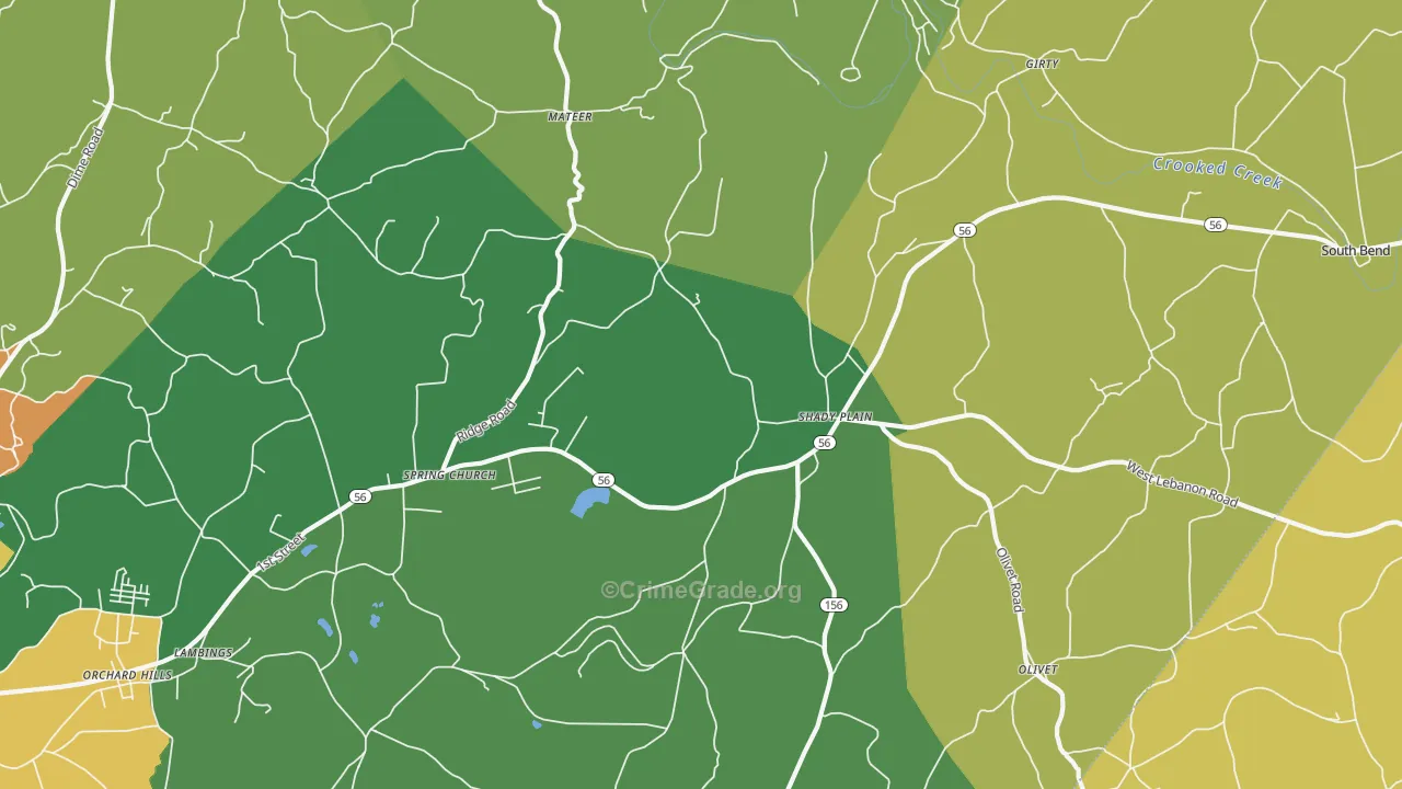 Spring Church, PA Map of Murder Rates