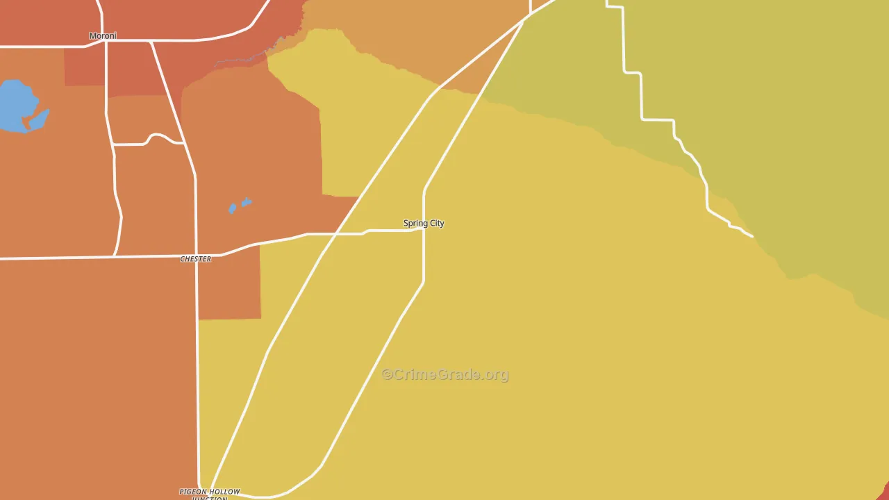 Spring City, UT Map of Murder Rates