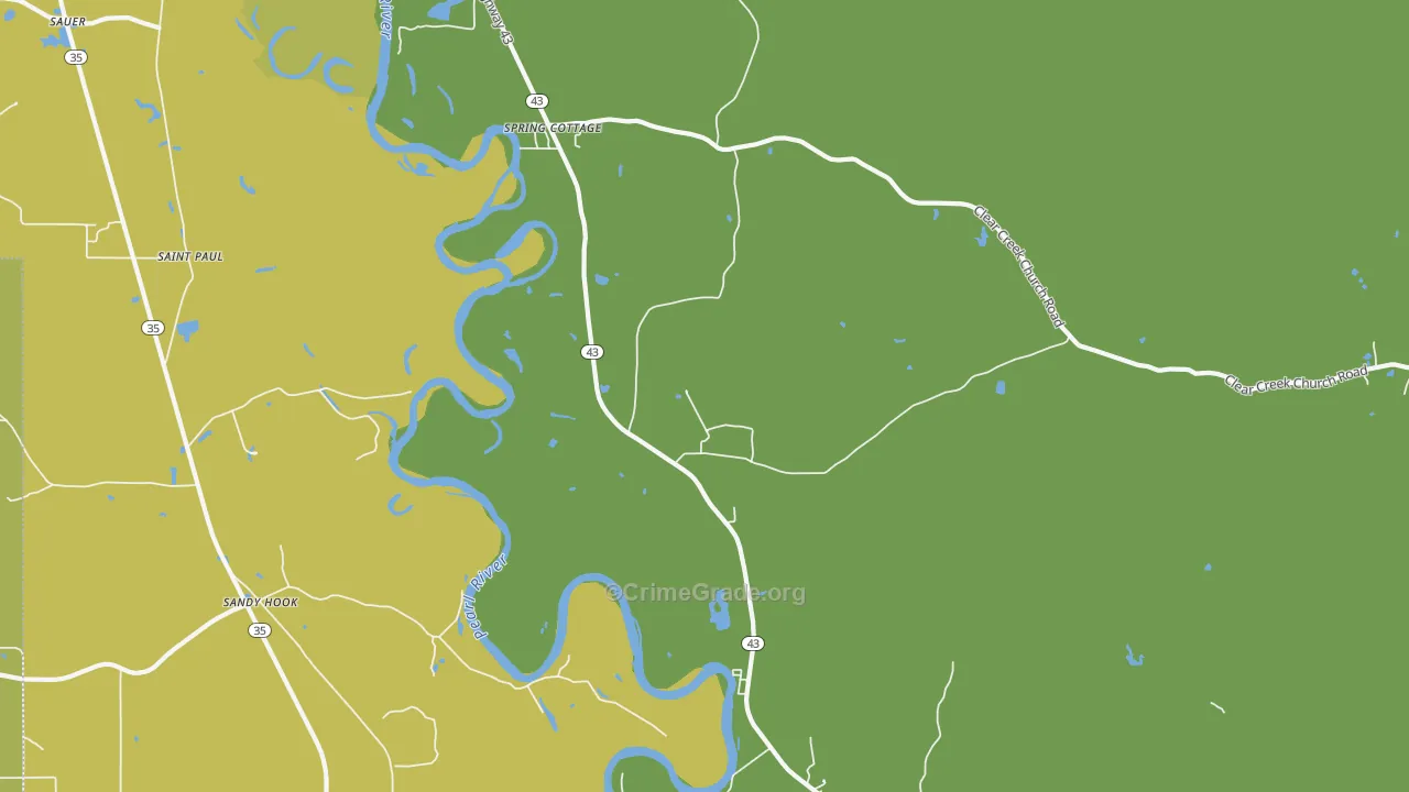 Spring Cottage, MS Map of Murder Rates