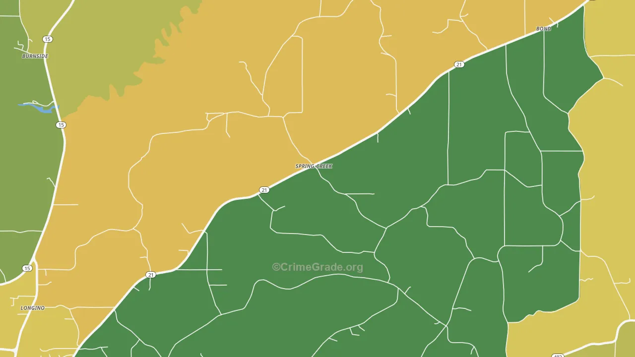 Spring Creek, MS Map of Murder Rates