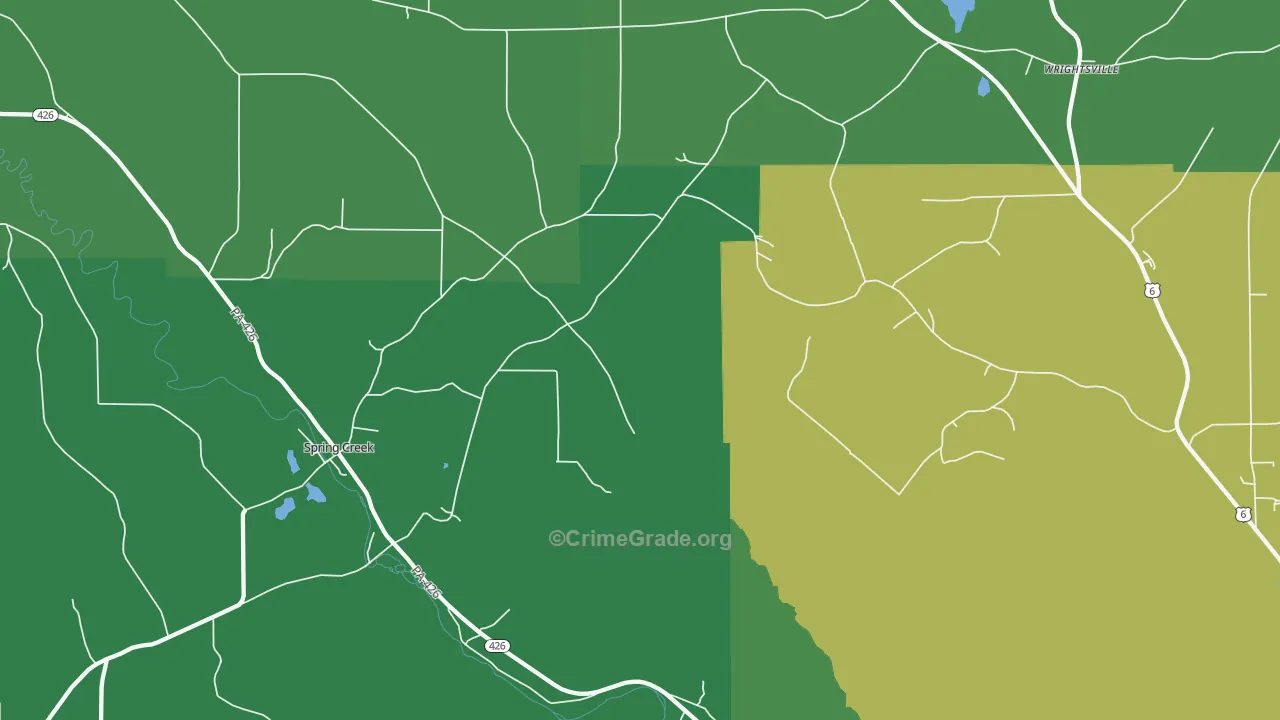 Spring Creek, PA Map of Murder Rates