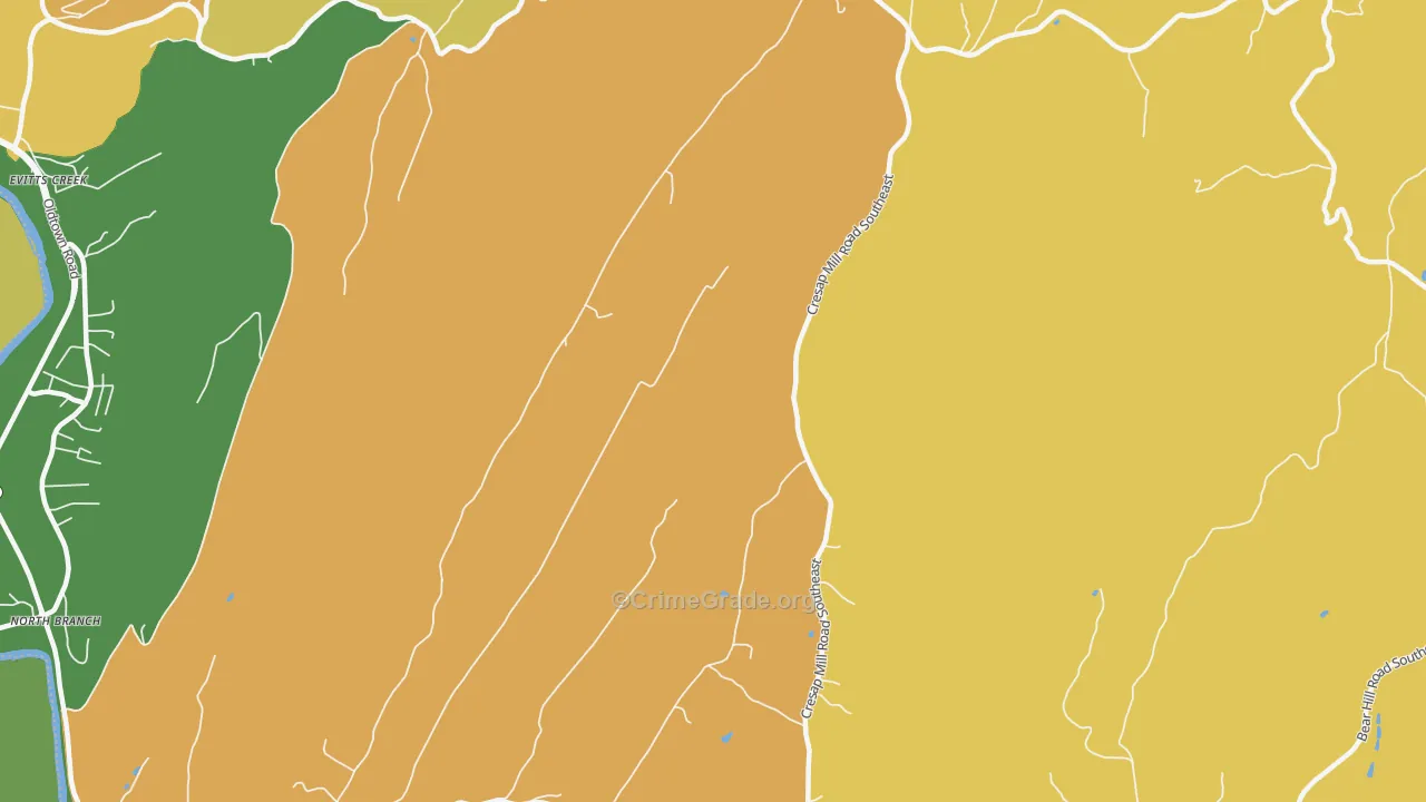 Spring Gap, MD Map of Murder Rates