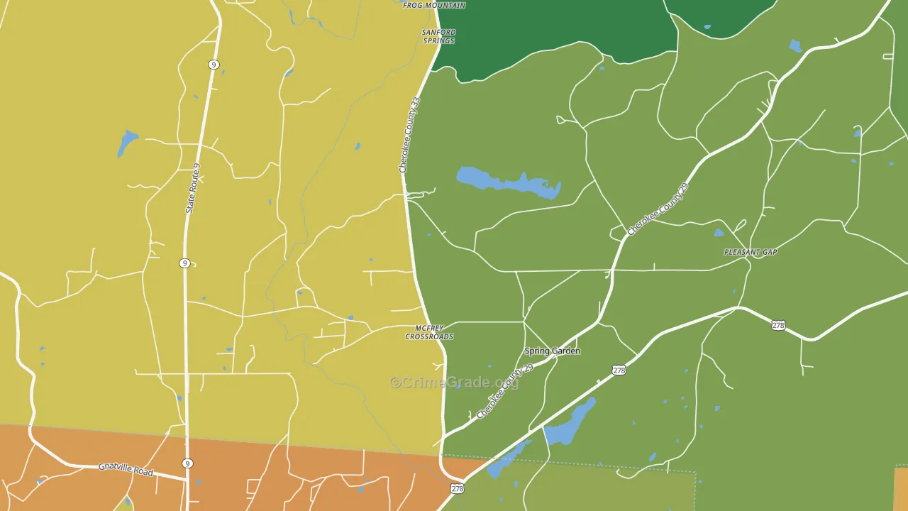 Spring Garden, AL Map of Murder Rates