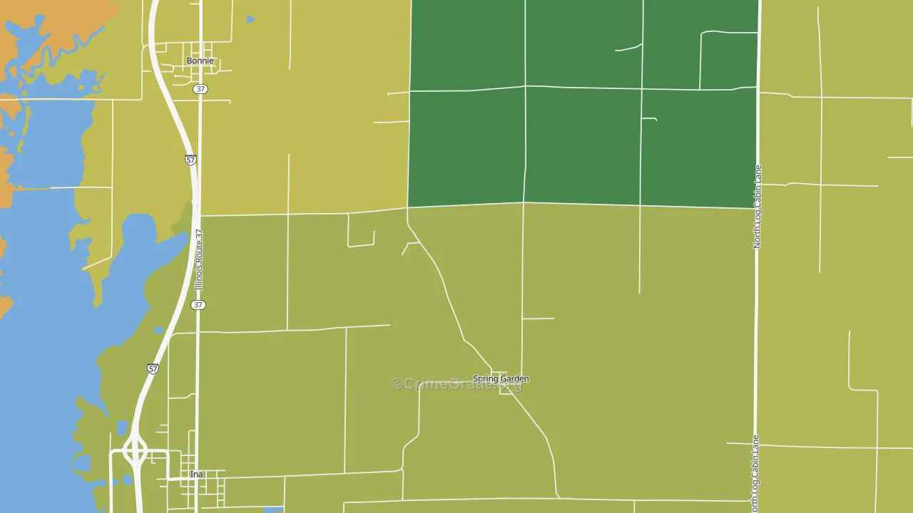 Spring Garden, IL Map of Murder Rates