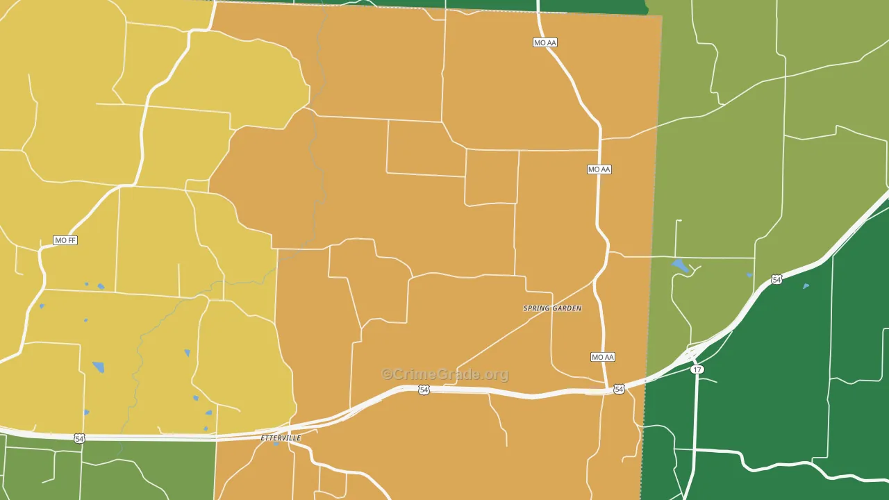 Spring Garden, MO Map of Murder Rates