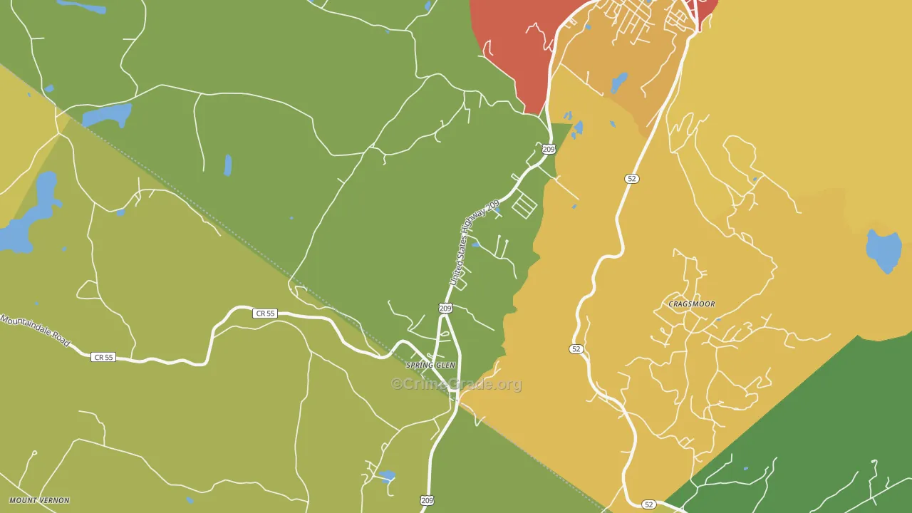 Spring Glen, NY Map of Murder Rates