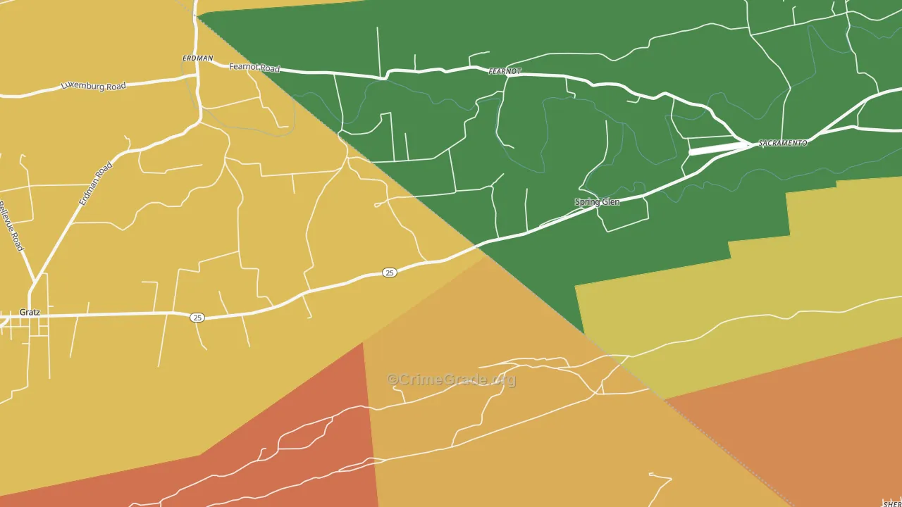 Spring Glen, PA Map of Murder Rates