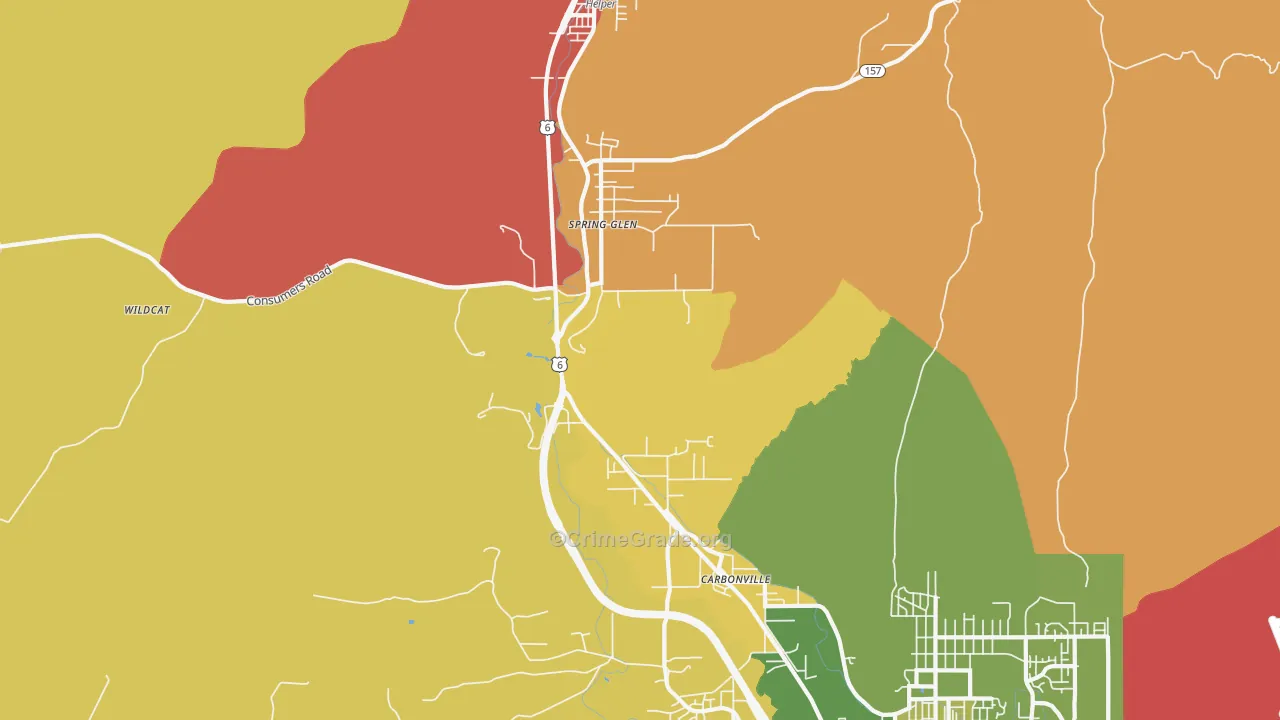 Spring Glen, UT Map of Murder Rates