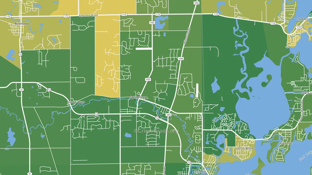 Spring Grove, IL Map of Murder Rates