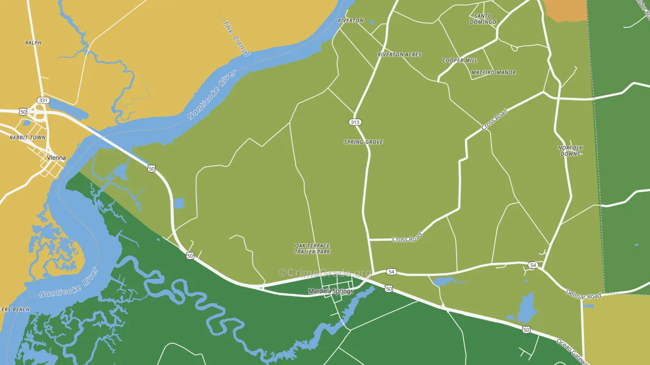 Spring Grove, MD Map of Murder Rates