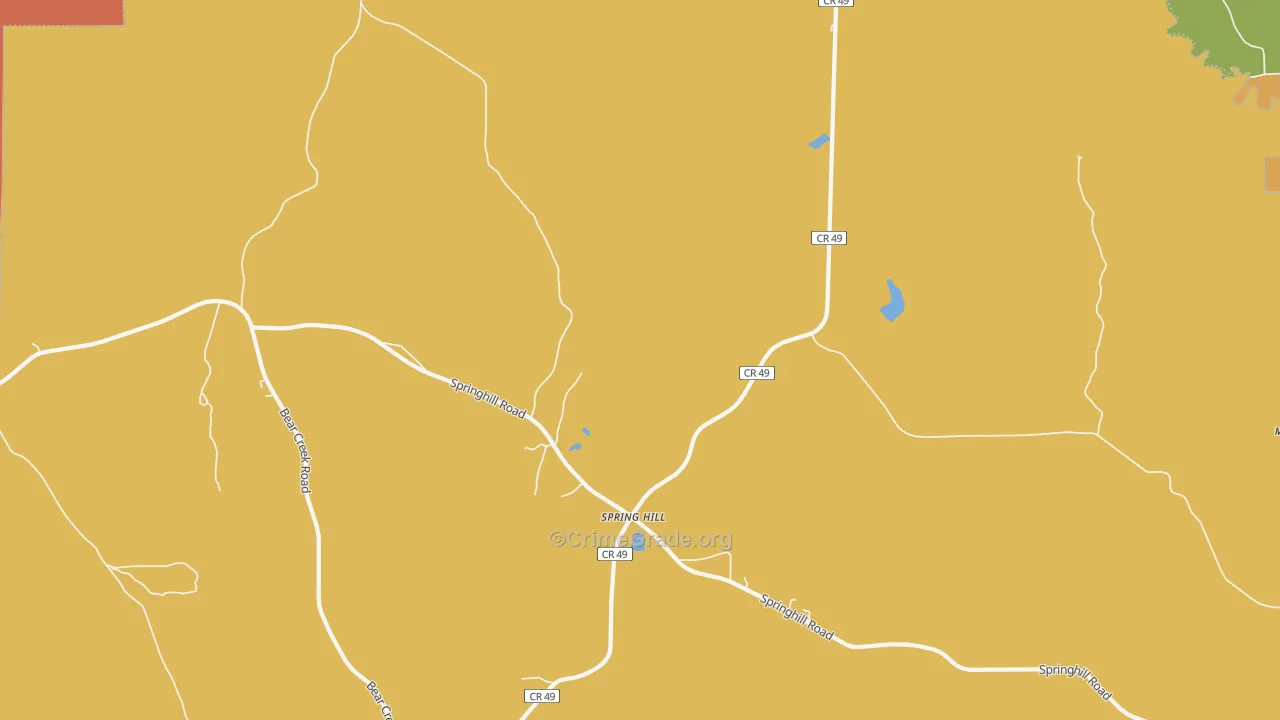 Spring Hill, AL Map of Murder Rates